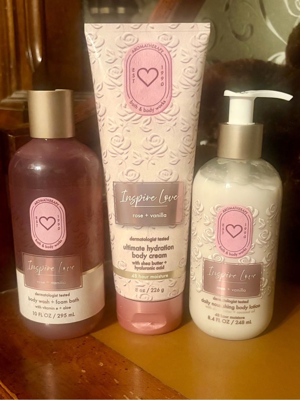 Bath & Body Works Aromatherapy ❤️ Love Rose 🌹 & Vanilla Set